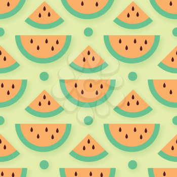 Watermelon pattern, colorful summer design with watermelon slices 