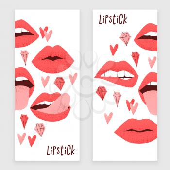 Lips with red lipstick, sexy concept advertisement 