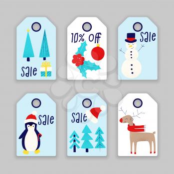 Winter sale, Christmas and New Years discount, ad mockup