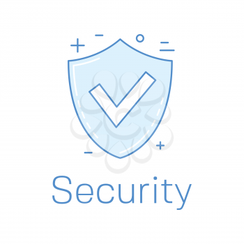 Security icon shield, line art design illustration