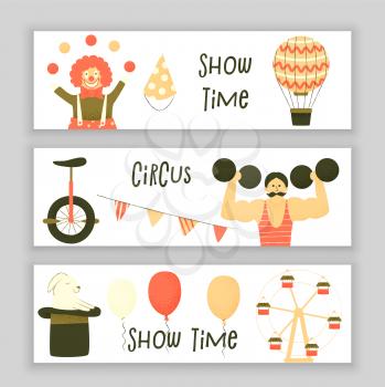 Circus set of characters, cute stipple design