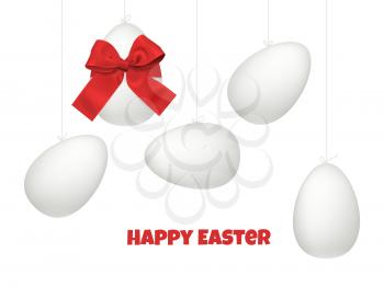 Easter eggs concept, festive vector realistic design
