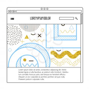 Mempis website template, line art landing page design with gold glitter
