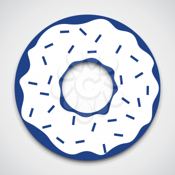 Glazed ring doughnut. Isolated donut icon. Detailed vector illustration.