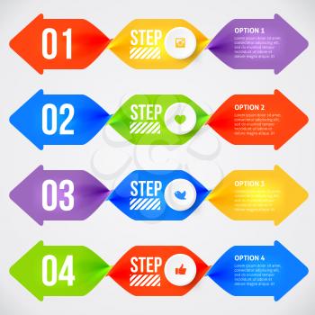 Modern infographics element number template with arrows. Vector illustration. can be used for workflow layout, diagram, business step options, banner, web design