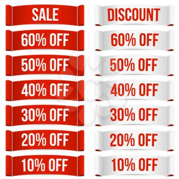 Discount price labels. Isolated vector illustration on white background.