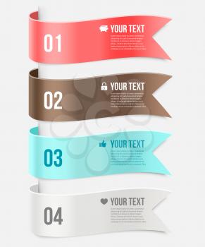 Set of ribbon banners. Wave ribbons. Banner infographic template