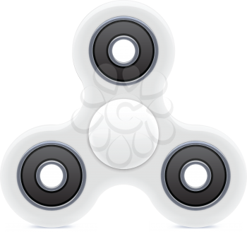 Hand Fidget Spinner Toy. Stress and Anxiety Relief. White Plastic Toy