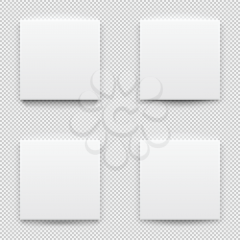 Set of White Box Mock up Models. 3D Top View with Shadows. Open White Paper Matchbook Container Box Package Templates on Transparent Background. Vector Isolated Blank Cardboard