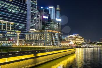 Singapore city skyline at beautiful summer night