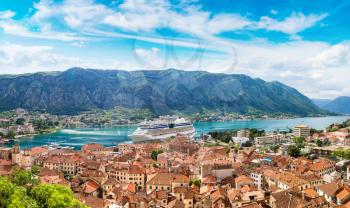 Panorama of Kotor in a beautiful summer day, Montenegro