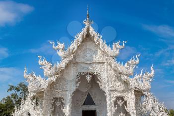 White Temple (Wat Rong Khun) in Chiang Rai, Thailand in a summer day