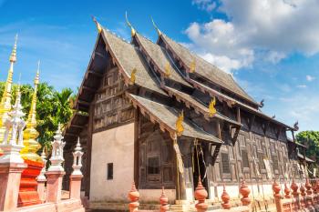 Wat Phan Tao - Buddhists temple in Chiang Mai, Thailand in a summer day