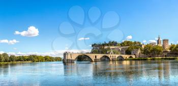 Saint Benezet bridge in Avignon in a beautiful summer day, France