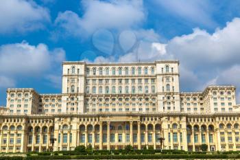 Parliament in Bucharest, Romania in a beautiful summer day