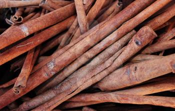 Close up of old cinnamon sticks