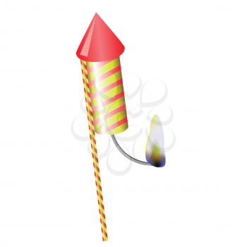colorful illustration with firework on a white  background for your design