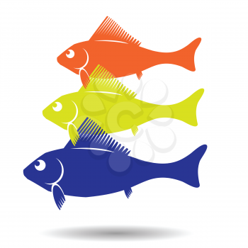 colorful illustration with fish symbol for your design