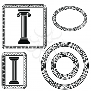 colorful illustration with  greek symbols on a white background  for your design