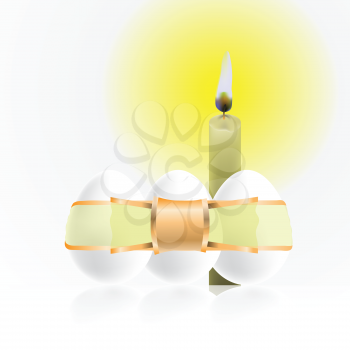 colorful illustration with  easter eggs and candle for your design