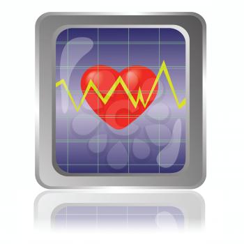colorful illustration with cardiogram icon for your design