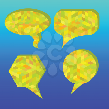 colorful illustration with speech bubbles on a blue background for your design