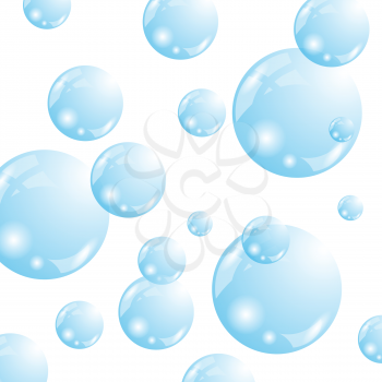 colorful illustration with soap bubbles on a white background