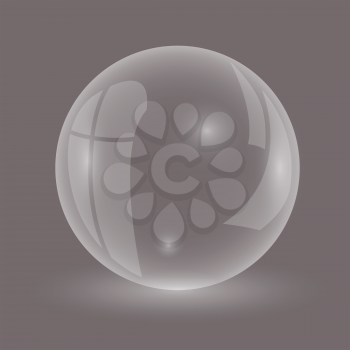 colorful illustration with  glass sphere on a gray background for your design