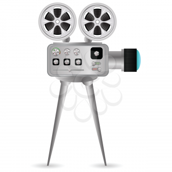 colorful illustration with Movie projector  on a white background