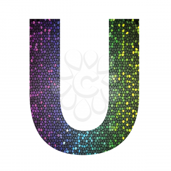colorful illustration with letter U of different colors on a white background