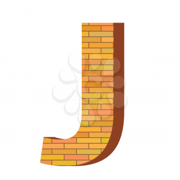 colorful illustration with brick letter J  on a white background