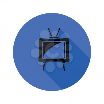 colorful illustration with old TV icon on a white background