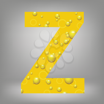 colorful illustration with beer letter Z on a grey background