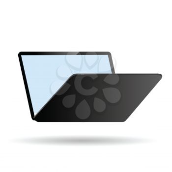 colorful illustration with  modern laptop on white background