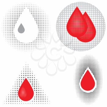 colorful illustration  with blood icons on white background