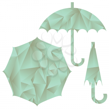 colorful illustration  with umbrella set  on white background