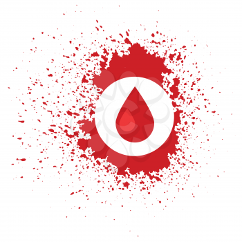 illustration  with blood icon  on white background