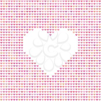 colorful illustration  with  heart symbols on white background