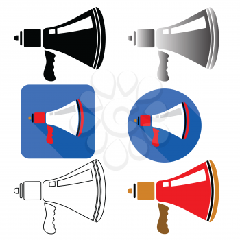 colorful illustration  with megaphone on white backgrounds