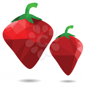 colorful illustration  with red strawberries on white backgrounds