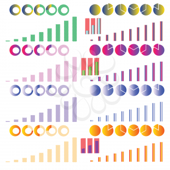 colorful illustration  with diagrams on white background