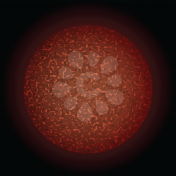  illustration  with abstract red sphere on dark background