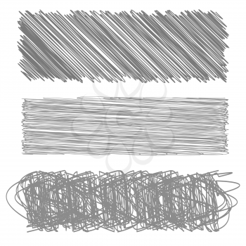 Grey Diagonal Strokes Drawn Background. Grey Careless Sketch.