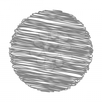 Grey Strokes Circle Pattern on White Background