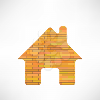 Brick Home Icon Isolated on White Background.