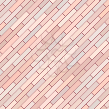 Pink Old  Brick Background. Diagonal Pink Brick Texture.