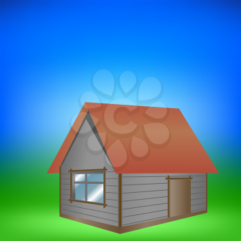 Modern House on Blue Sky Background for Your Design