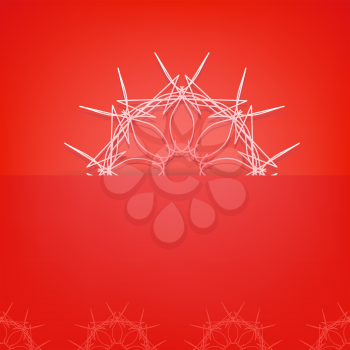 Abstract  Geometric Pattern Isolated on Red Background.