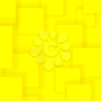 Abstract Yellow Squares Isolated on Yellow Background