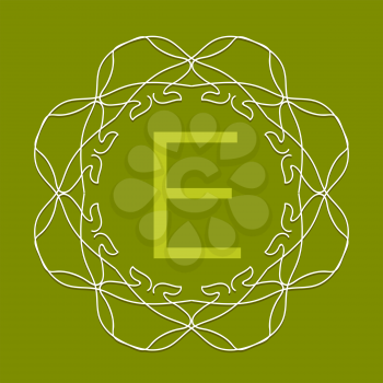 Simple  Monogram Design Template on Green Background
